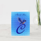 Bluebird Monogram Initiaal C Elegant Bedankkaart (Voorkant)