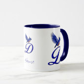 Bluebird Monogram Initiaal D Elegant Persoonlijk Mok (Voorkant rechts)