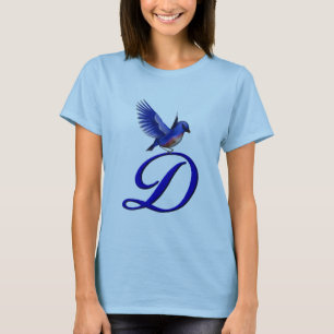 Bluebird Monogram Initiaal D Elegant T-shirt