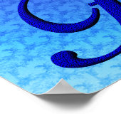 Bluebird Monogram Initiaal F Poster (Hoek)