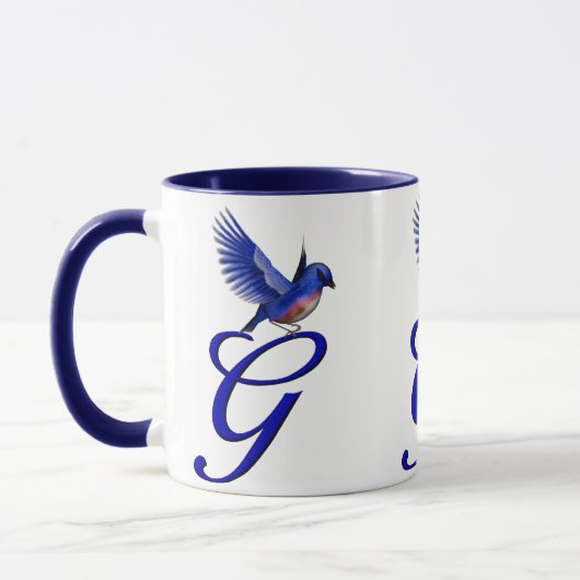 Bluebird Monogram Initiaal G Elegant Mok (Links)