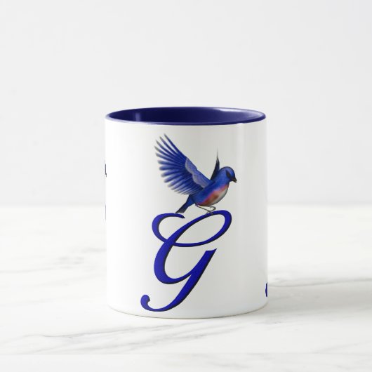 Bluebird Monogram Initiaal G Elegant Mok (Midden)
