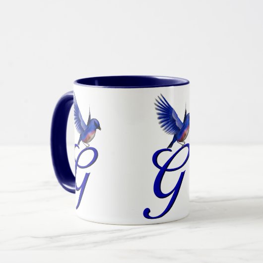Bluebird Monogram Initiaal G Elegant Mok (Voorkant links)