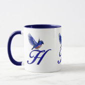 Bluebird Monogram Initiaal H Elegant Mok (Links)