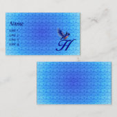 Bluebird Monogram Initiaal H Elegant Visitekaartje (Voorkant / Achterkant)