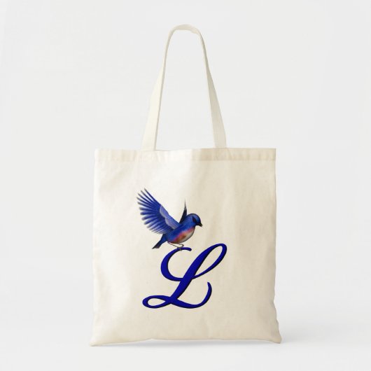 Bluebird Monogram Initiaal L Tote Bag (Voorkant)