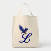 Bluebird Monogram Initiaal L Tote Bag (Voorkant)