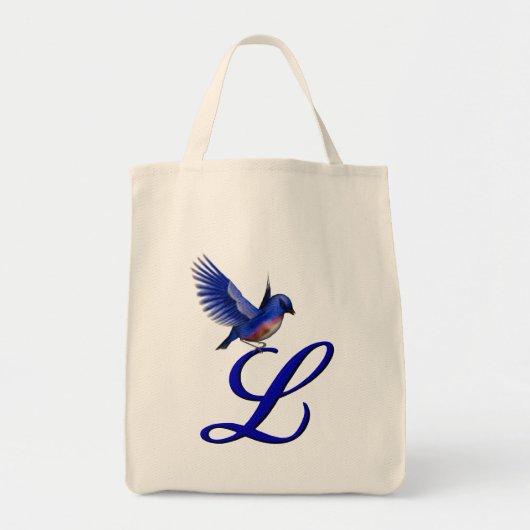 Bluebird Monogram Initiaal L Tote Bag (Voorkant)