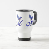Bluebird Monogram Initiaal M Elegant Reisbeker (Voorkant rechts)