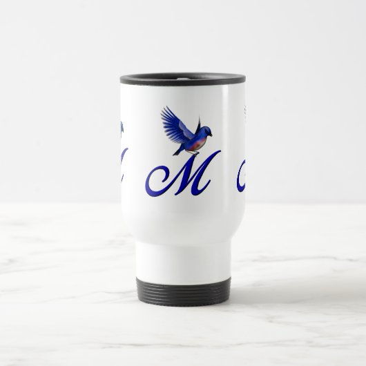 Bluebird Monogram Initiaal M Elegant Reisbeker (Center)