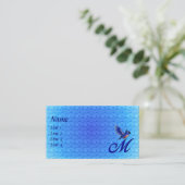 Bluebird Monogram Initiaal M Elegant Visitekaartje (Staand voorkant)