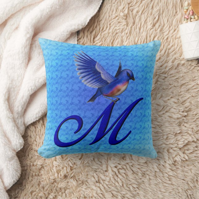Bluebird Monogram Initiaal M Kussen (Deken)