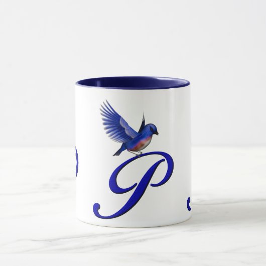 Bluebird Monogram Initiaal P Elegant Mok (Midden)