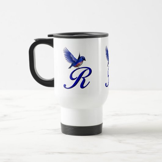 Bluebird Monogram Initiaal R Elegant Reisbeker (Links)
