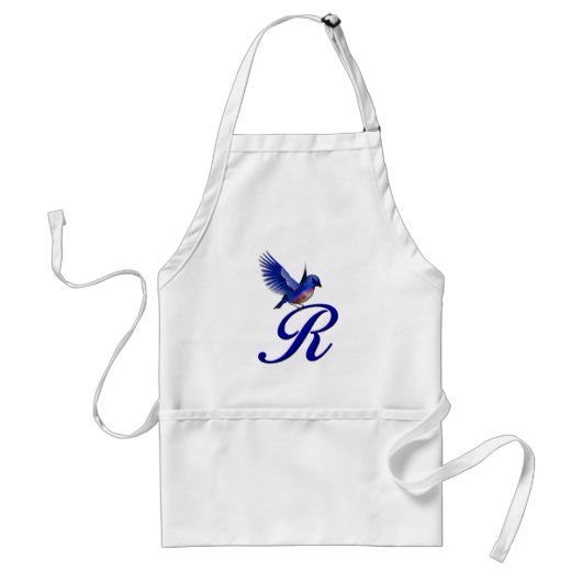 Bluebird Monogram Initiaal R Standaard Schort (Voorkant)