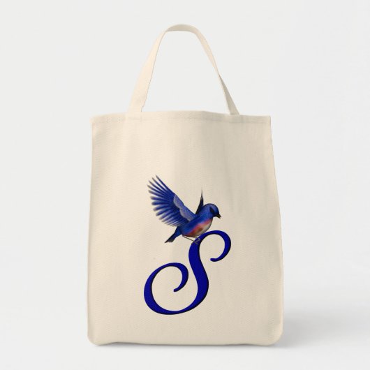 Bluebird Monogram Initiaal S Tote Bag (Voorkant)