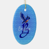 Bluebird Monogram Initial B Personalized Keramisch Ornament (Rechts)