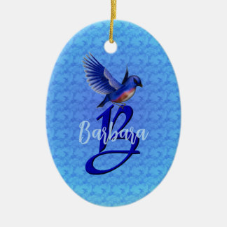 Bluebird Monogram Initial B Personalized Keramisch Ornament