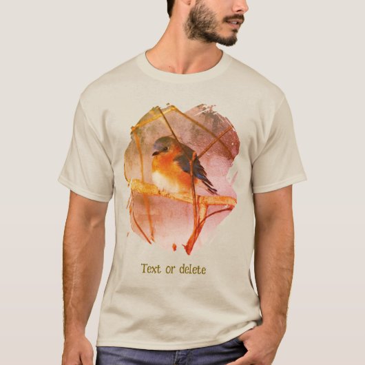 Bluebird Nature Art Personalized  T-shirt (Voorkant)