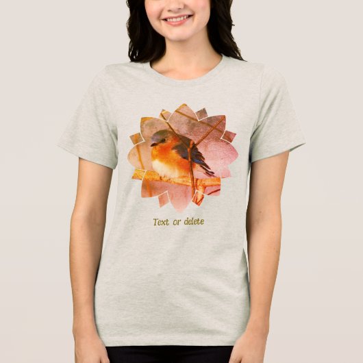 Bluebird Nature Art Personalized  Tri-Blend Shirt (Voorkant)