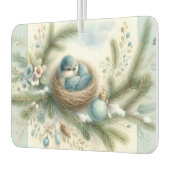 Bluebird Nest with Ornaments in Winter Pines  Luchtverfrisser (Links)