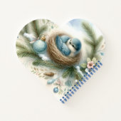 Bluebird Nest with Ornaments in Winter Pines  Notitieboek (Achterkant)