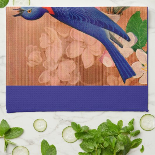 bluebird of geluk theedoek (Gevouwen)