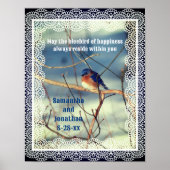 Bluebird of Happiness Gepersonaliseerde bruiloft Poster (Voorkant)