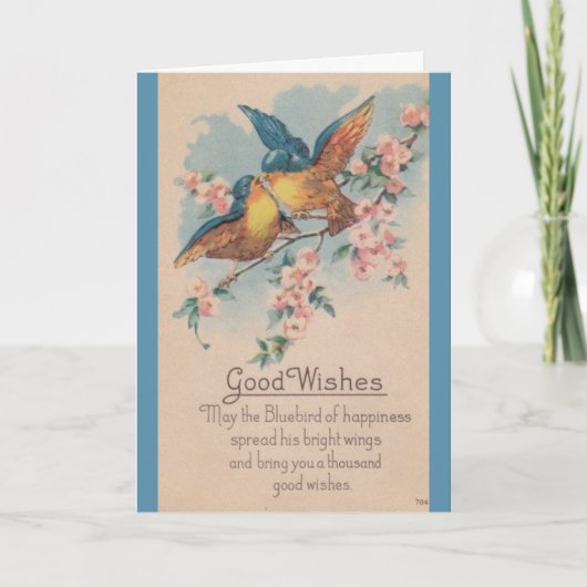  - Bluebird of Happiness & Good Wishes, Feestdagen Kaart (Voorkant)