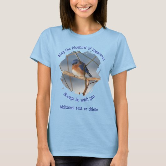 Bluebird Of Happiness Personalized Inspirational   T-shirt (Voorkant)