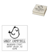 Bluebird of Happiness Retouradres - Blauwe vogel Rubberstempel (Gestempeld)