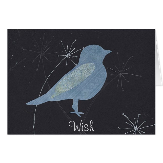 Bluebird of Wishfulness Collage Art Card (Voorkant Horizontaal)