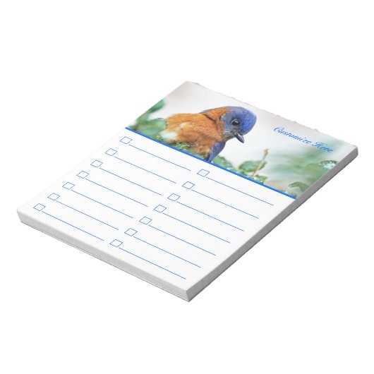 Bluebird om het Notitieblok van de Lijst van de Li (Linkerzijde)