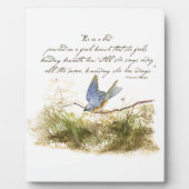 Bluebird on Branch Inspirerend gedicht Waterverf Fotoplaat (Voorkant)