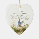 Bluebird on Branch Inspirerend gedicht Waterverf Keramisch Ornament (Rechts)
