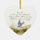 Bluebird on Branch Inspirerend gedicht Waterverf Keramisch Ornament (Voorkant)