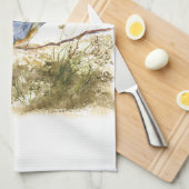 Bluebird on Branch Inspirerend gedicht Waterverf Theedoek (Quarter Fold)