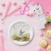 Bluebird on Branch Victor Hugo Inspirerend gedicht Papieren Bordje (Feest)