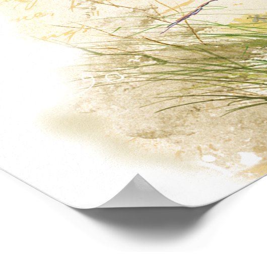 Bluebird on Branch Victor Hugo Inspirerend gedicht Poster (Hoek)