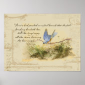 Bluebird on Branch Victor Hugo Inspirerend gedicht Poster (Voorkant)