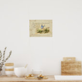 Bluebird on Branch Victor Hugo Inspirerend gedicht Poster (Keuken)