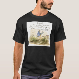 Bluebird on Branch Victor Hugo Inspirerend gedicht T-shirt