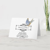 Bluebird on Branch & Victor Hugo Quote Kaart (Achterkant)