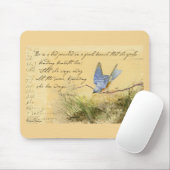 Bluebird on Branch & Victor Hugo Quote Muismat (Met muis)