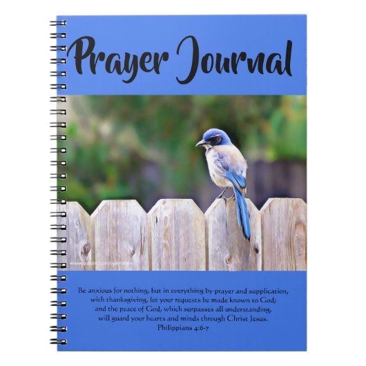  Bluebird on Fence Prayer Journal Notitieboek (Voorkant)