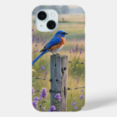 Bluebird op een hek post Case-Mate iPhone case (Achterkant)