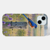 Bluebird op een hek post Case-Mate iPhone case (Achterkant (horizontaal))