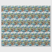 Bluebird op een oude kraan cadeaupapier (Vlak)