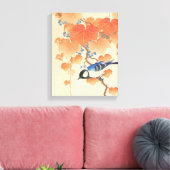 Bluebird op een Paulownia Tree Canvas Print (Insitu (Woonkamer))