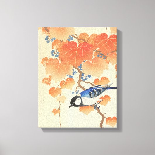 Bluebird op een Paulownia Tree Canvas Print (Voorkant)